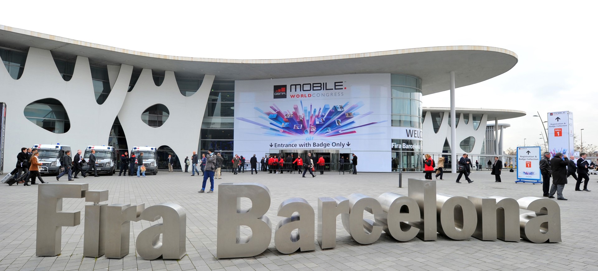 The Fira Barcelona Gran Via during the Mobile World Congress: the world's largest technology and mobile communications event