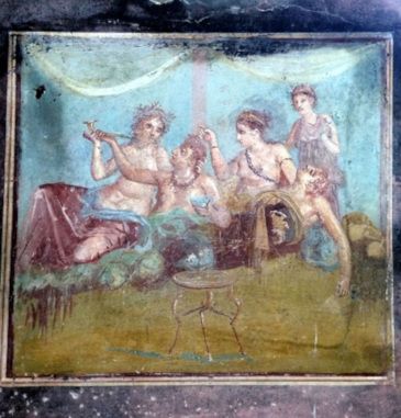 The Blue Walls Sanctuary discovered at Pompeii in 2024, its interior painted entirely in Egyptian blue, one of the rarest and most costly pigments of the ancient world