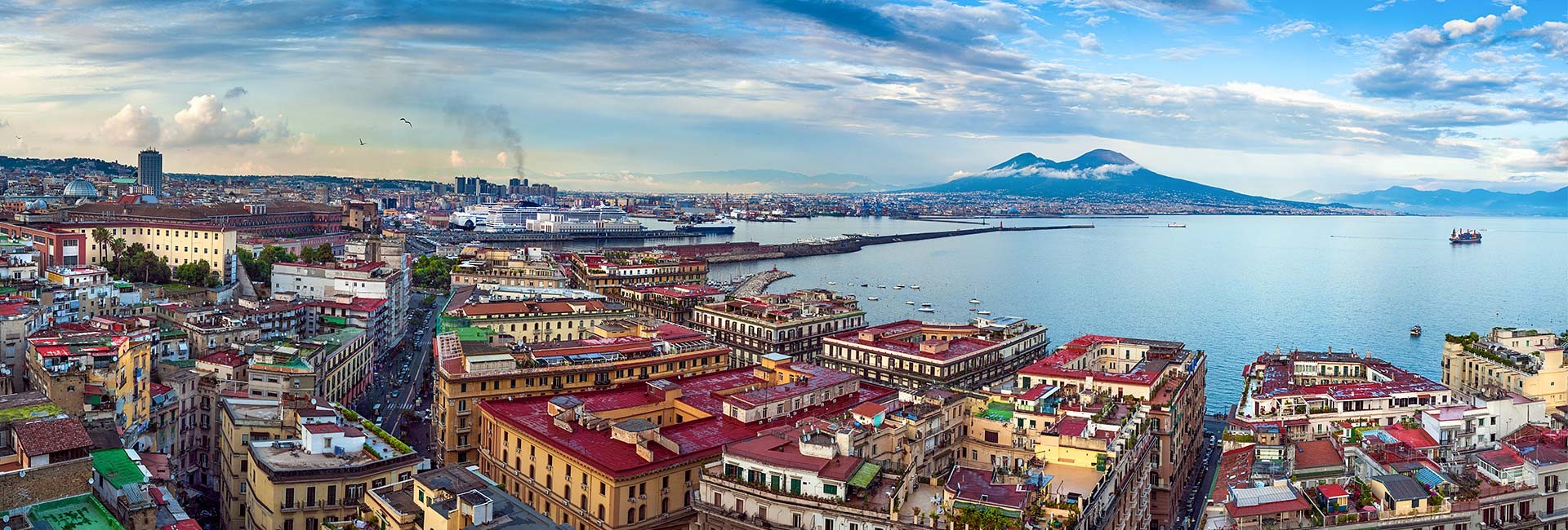The Bay of Naples with Mount Vesuvius in the background