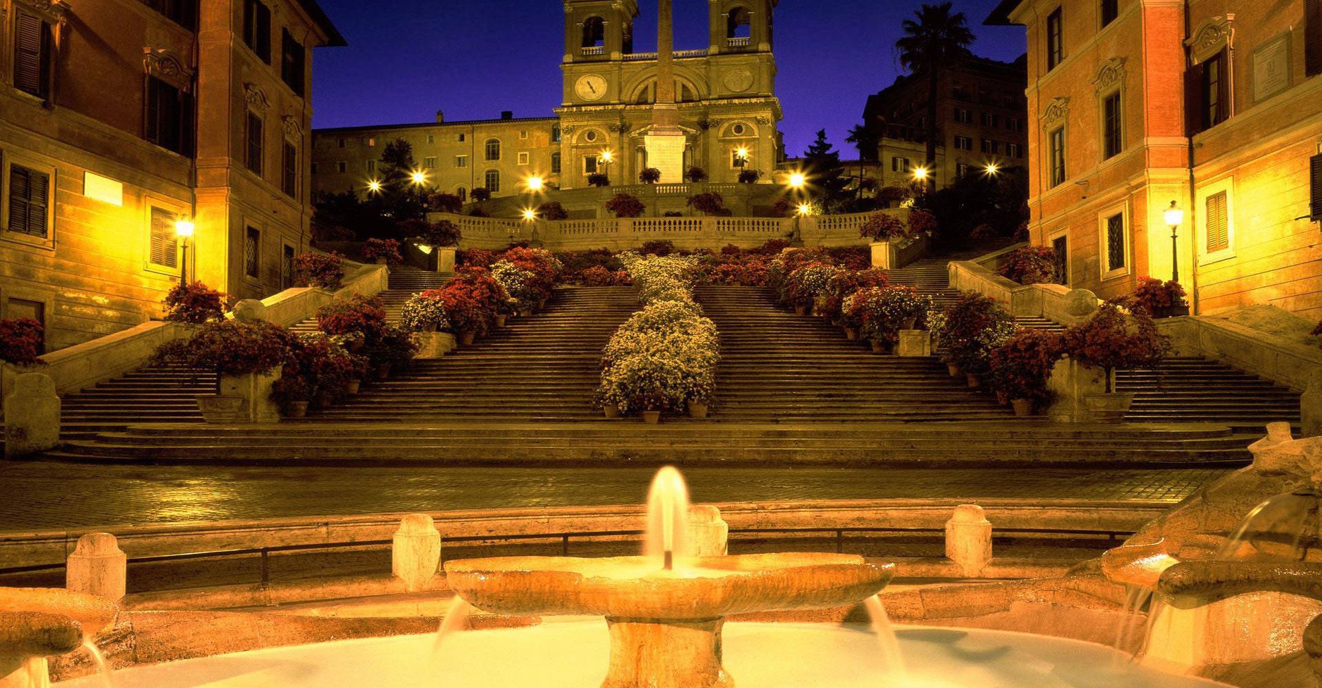 The Spanish Steps in Rome — 135 steps connecting Piazza di Spagna to the Trinità dei Monti church, one of Rome's most iconic meeting places